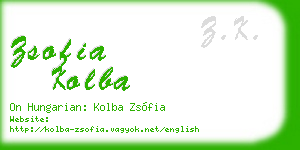 zsofia kolba business card