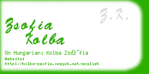 zsofia kolba business card